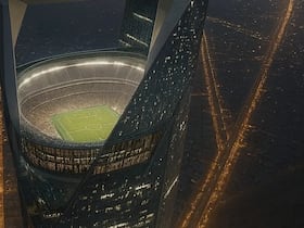 Le Neom Sky Stadium, pour l'heure au stade de projet, culminera à 350 mètres de hauteur et accueillera 46.000 personnes.