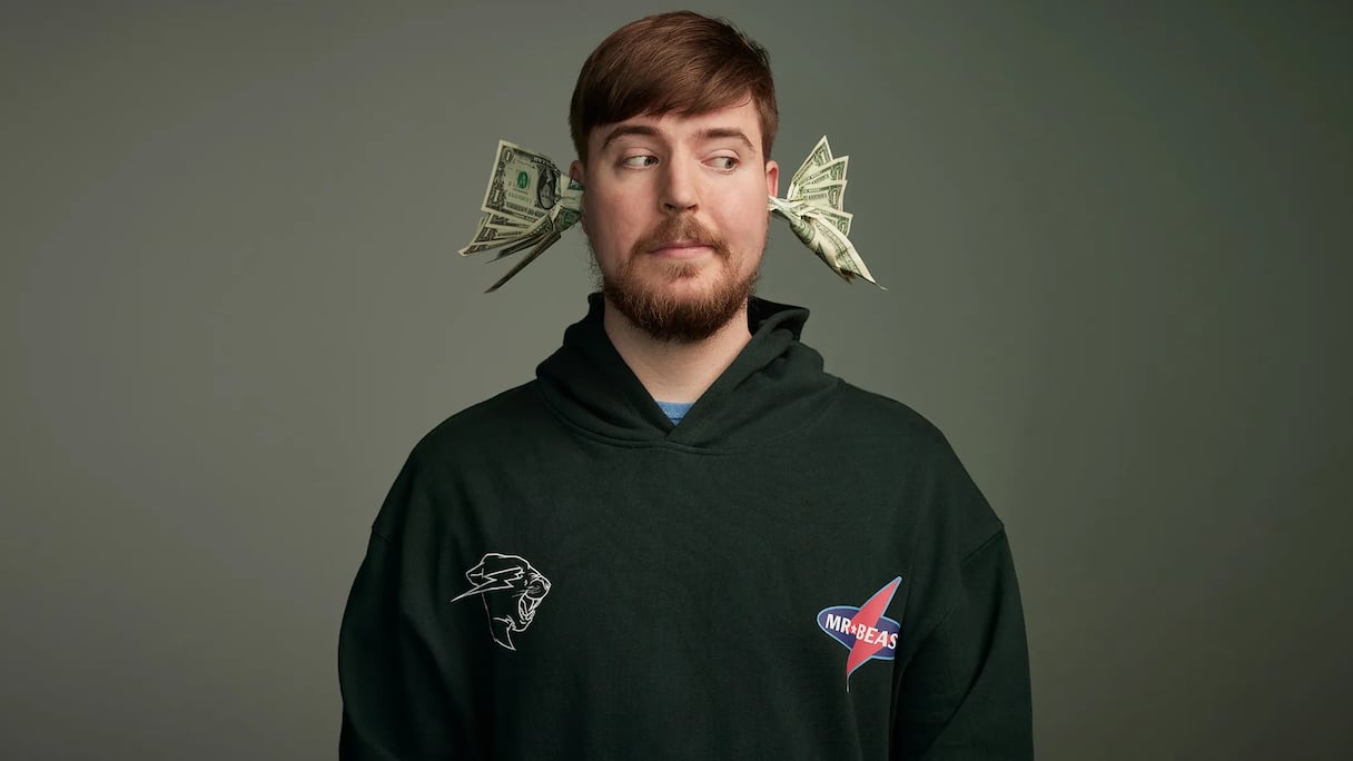 L'influenceur américain MrBeast, le créateur le plus suivi au monde avec 500 millions d’abonnés sur ses réseaux sociaux.