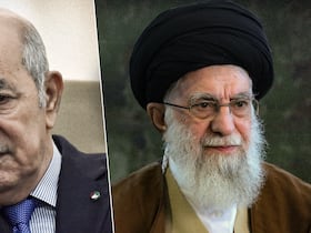 Le président algérien Abdelmadjid Tebboune et Ali Khamenei, guide suprême de la révolution en Iran.