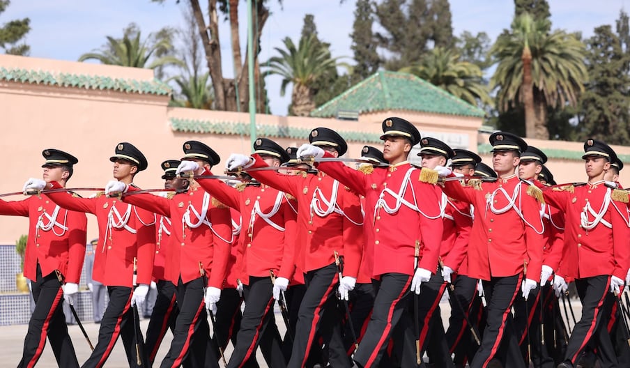 Lors des festivités de la célébration du 70ème anniversaire de la création des FAR à l'Académie royale militaire (ARM) de Meknès.