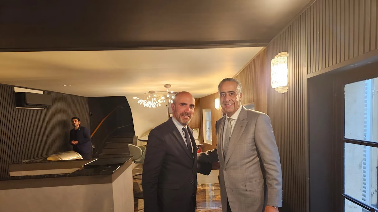 Abdellatif Hammouchi avec Nicolas Lerner, Directeur général de la Sécurité extérieure française (DGSE).