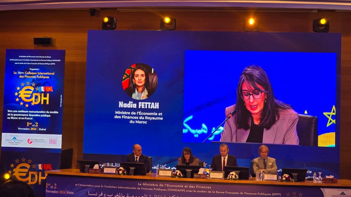 Nadia Fettah, ministre de l'Economi et des Finances, s'exprime lors du 16ème colloque international des finances publiques.