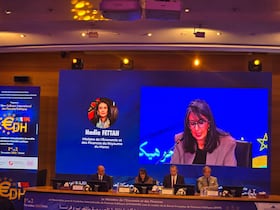 Nadia Fettah, ministre de l'Economi et des Finances, s'exprime lors du 16ème colloque international des finances publiques.