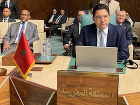 Le ministre des Affaires étrangères, Nasser Bourita, à l'ouverture des travaux du conseil de la Ligue arabe au niveau des ministres Affaires étrangères au Caire, le 6 septembre 2022.