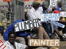 Chômeurs en Afrique du Sud.