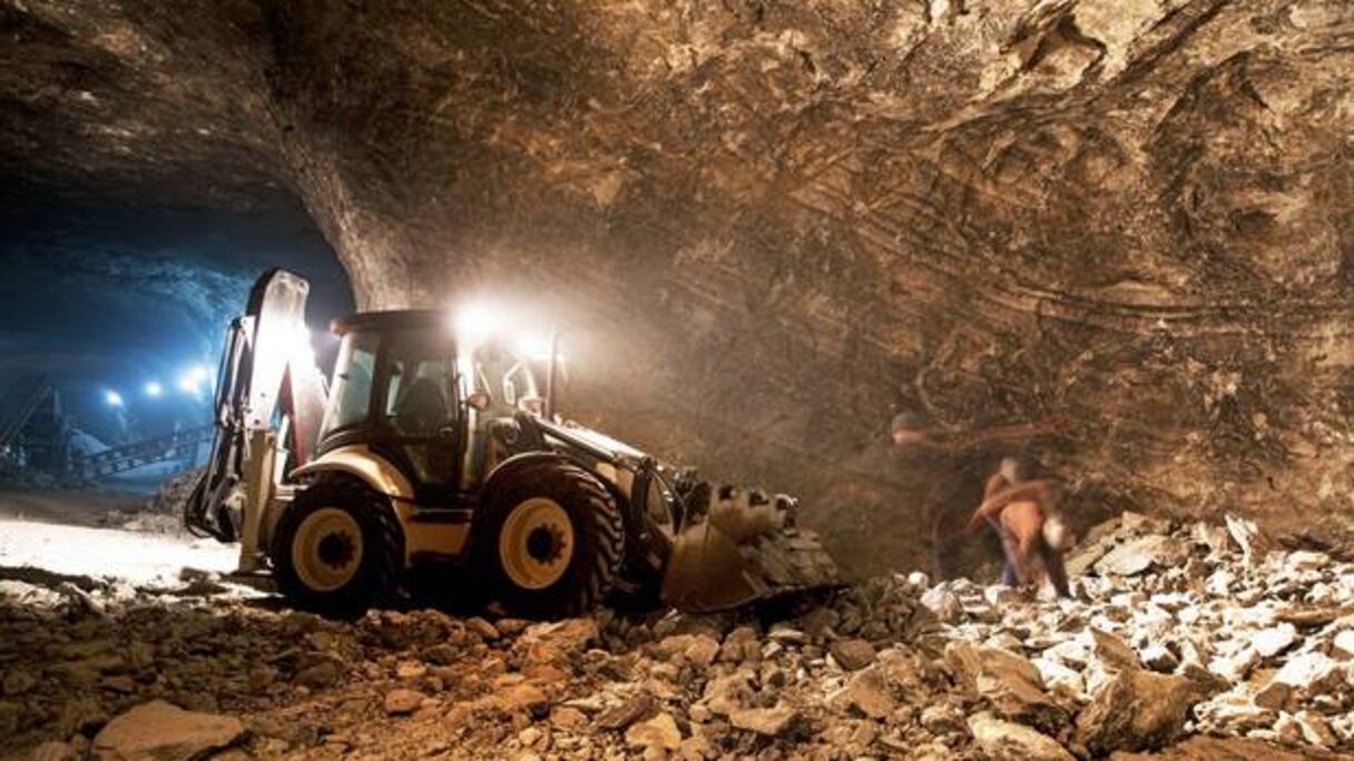 Extraction de cuivre dans une mine.