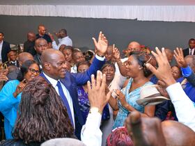 Le président de la transition gabonaise, Brice Clotaire Oligui Nguema lors des fêtes de fin d'année 2024.