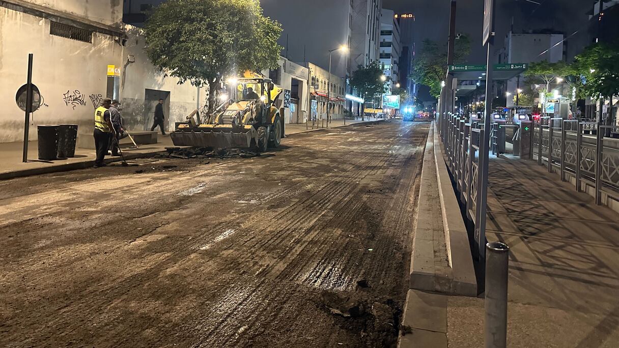 تهيئة شارع عبد المومن بالبيضاء