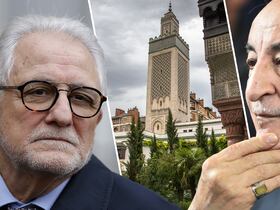 Le recteur de la Grande Mosquée de Paris, Chems-eddine Hafiz, et le président algérien Abdelmadjid Tebboune.