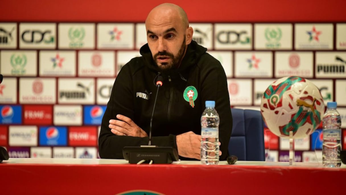 Walid Regragui en conférence de presse.