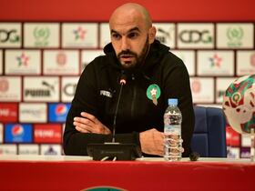 Walid Regragui en conférence de presse.