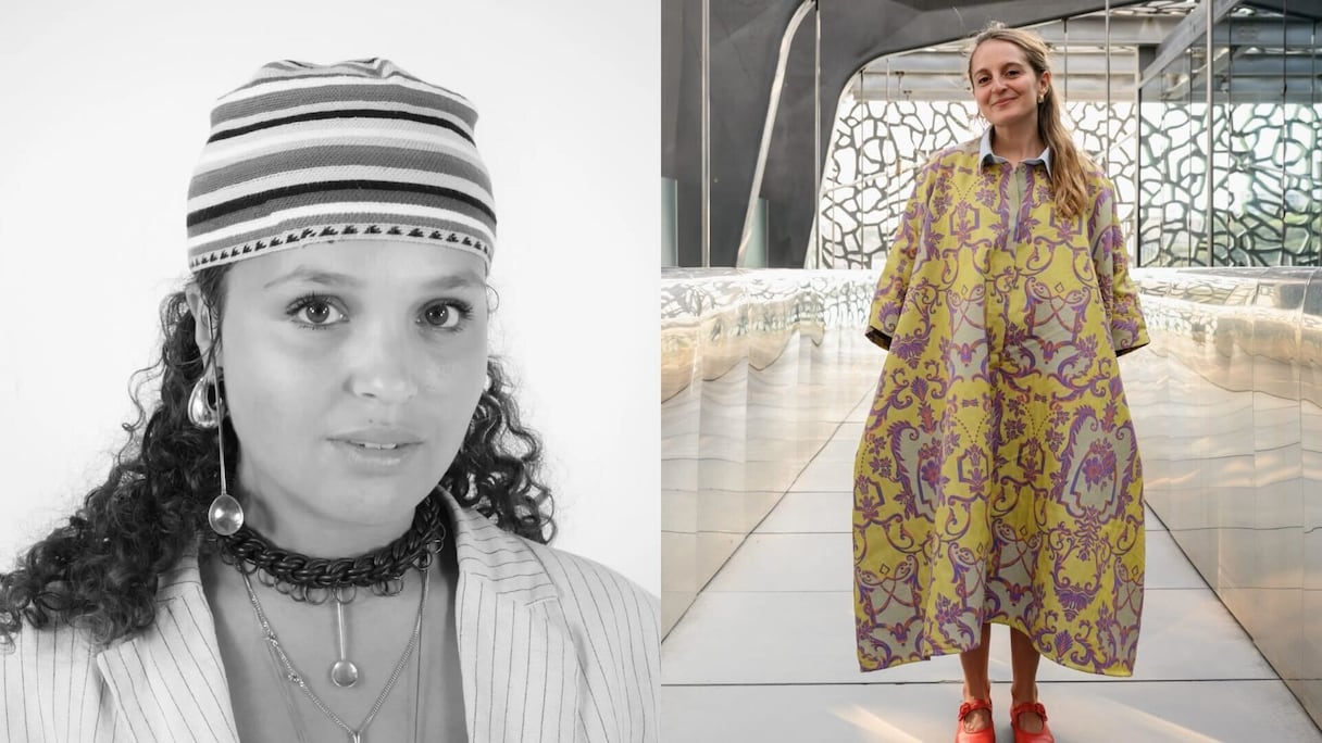 Lina Kouhaili et Sophia Kacimi, lauréates marocaines du Prix de mode du monde arabe, organisé par l'IMA à Paris.