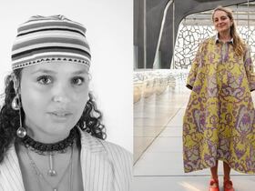 Lina Kouhaili et Sophia Kacimi, lauréates marocaines du Prix de mode du monde arabe, organisé par l'IMA à Paris.