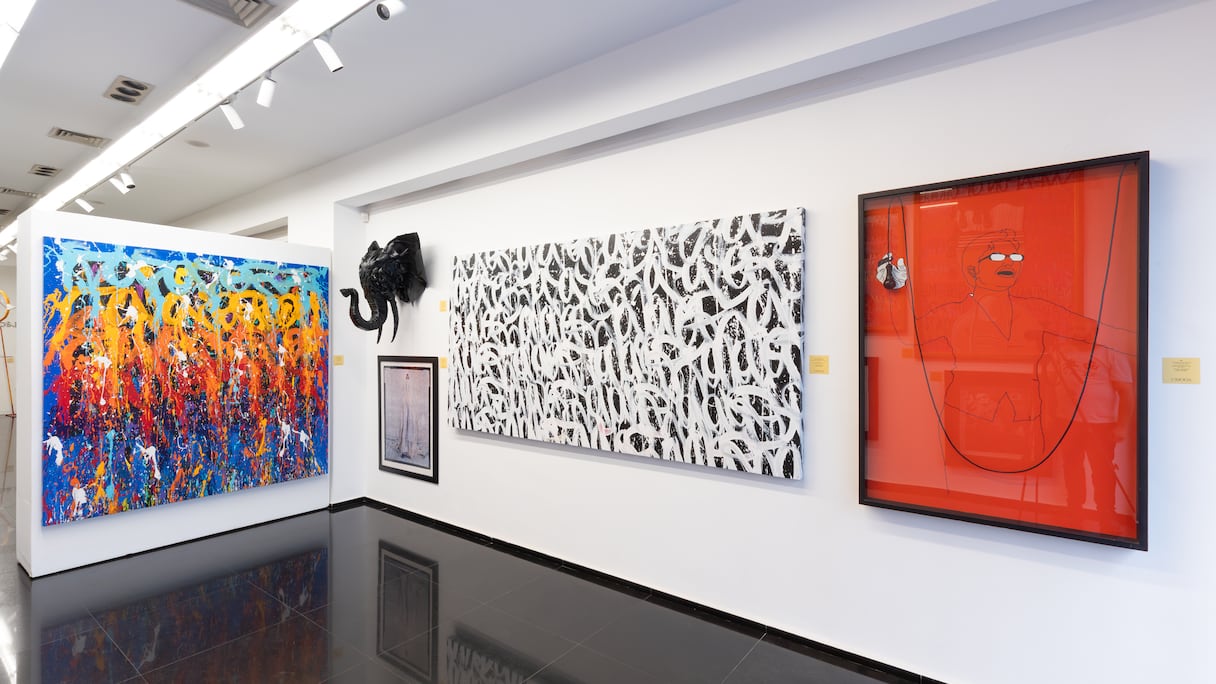 Vue d'exposition à la CMOOA, à Casablanca.