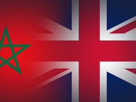 Représentation des drapeaux du Maroc et du Royaume-Uni.