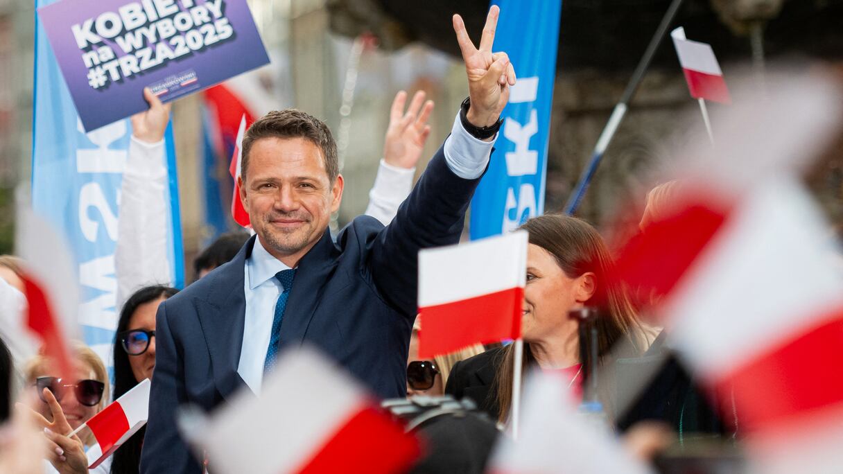 Le candidat à la présidentielle, maire de Varsovie et membre du parti centriste au pouvoir, la Coalition civique, Rafal Trzaskowski, à Gdansk, dans le nord de la Pologne, le 30 mai 2025