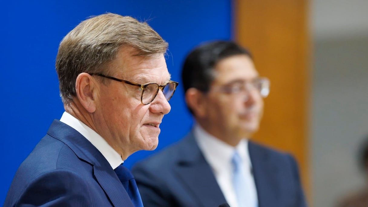 Le ministre des Affaires étrangères, Nasser Bourita, et son homologue allemand, Johann Wadephul, jeudi 30 avril 2026 à Rabat.