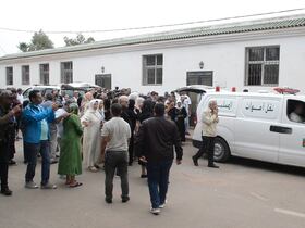 Enterrement de Aïcha Ech-Chenna, militante des droits des femmes, le 25 septembre 2022 à Casablanca.