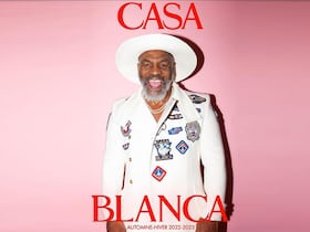 L'ancien boxeur américain Mike Tyson, habillé par la marque de prêt-à-porter fondée par le Marocain Charaf Tajer: Casablanca.