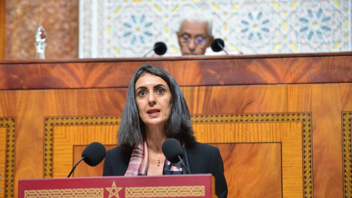 Nadia Fettah Alaoui, ministre de l'Économie et des finances, lors d'une séance plénière consacrée à la présentation du PLF 2023.