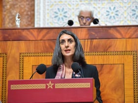 Nadia Fettah Alaoui, ministre de l'Économie et des finances, lors d'une séance plénière consacrée à la présentation du PLF 2023.