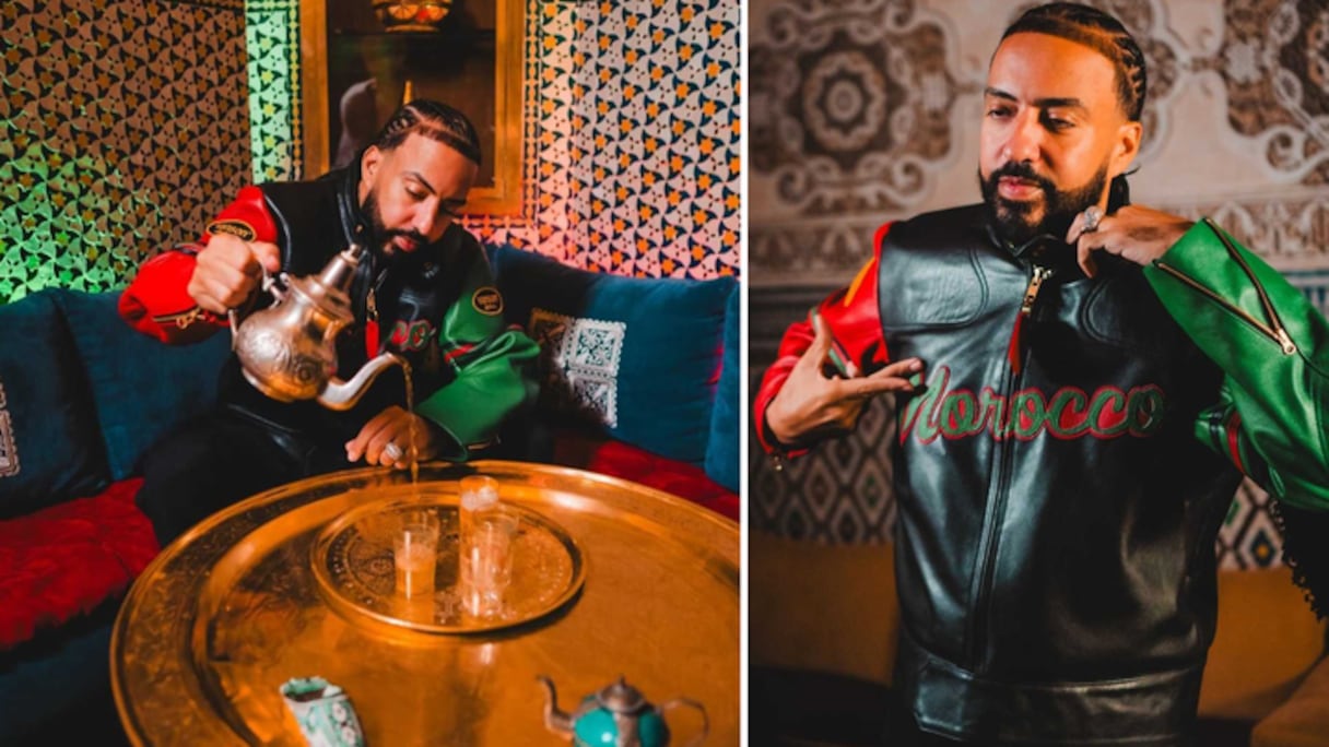 Le rappeur marocain French Montana présente son nouveau blouson de cuir aux couleurs du Maroc, créé en collaboration avec la marque américaine Vanson Leathers.