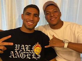 Achraf Hakimi et Kylian Mbappé.