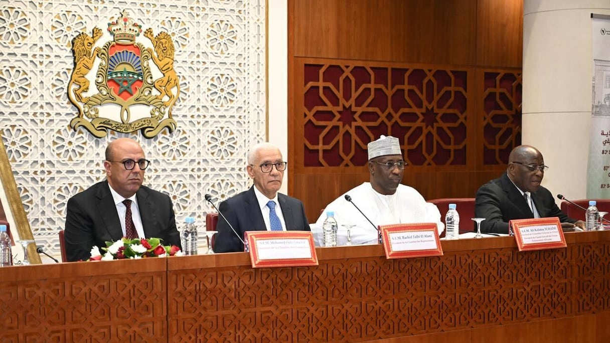 Le président de la Chambre des représentants, Rachid Talbi Alami, à l'ouverture de la 83ème session du Conseil exécutif de l’Union parlementaire africaine, à Rabat le 21 mai 2025 (Y.Mannan/Le360).