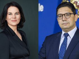 Annalena Baerbock, ministre allemande des Affaires étrangères, et son homologue marocain Nasser Bourita.