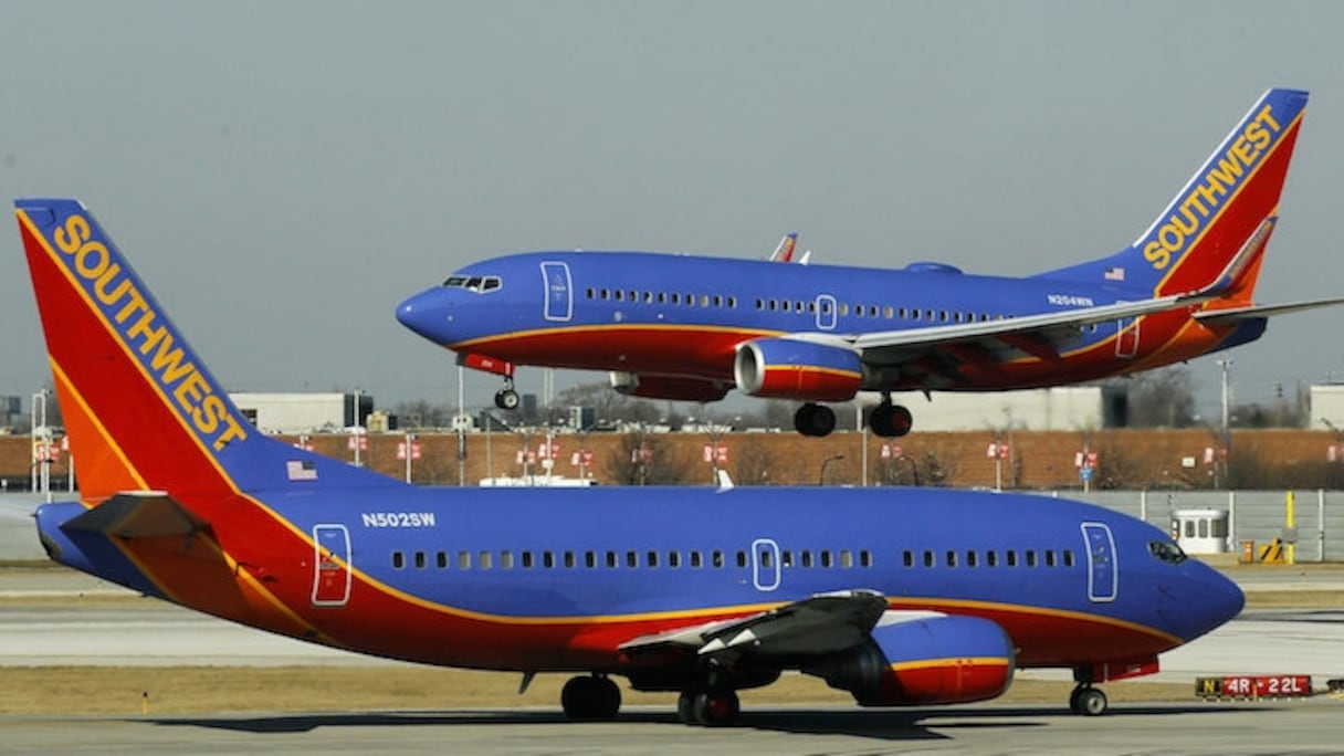 Des avions de la compagnie Southwest Airlines.
