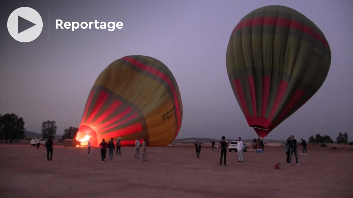Montgolfières, près de Marrakech. 
