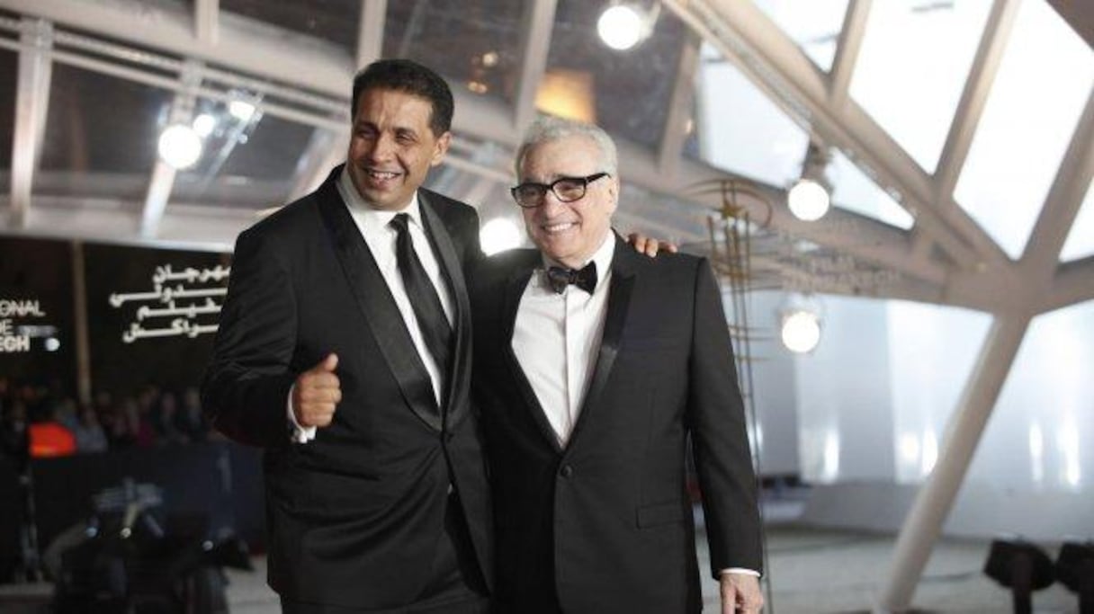 Nour-Eddine Lakhmari, réalisateur de ZERO, en compagnie de Martin Scorcese, lors de la 13ème édition du FIFM.
