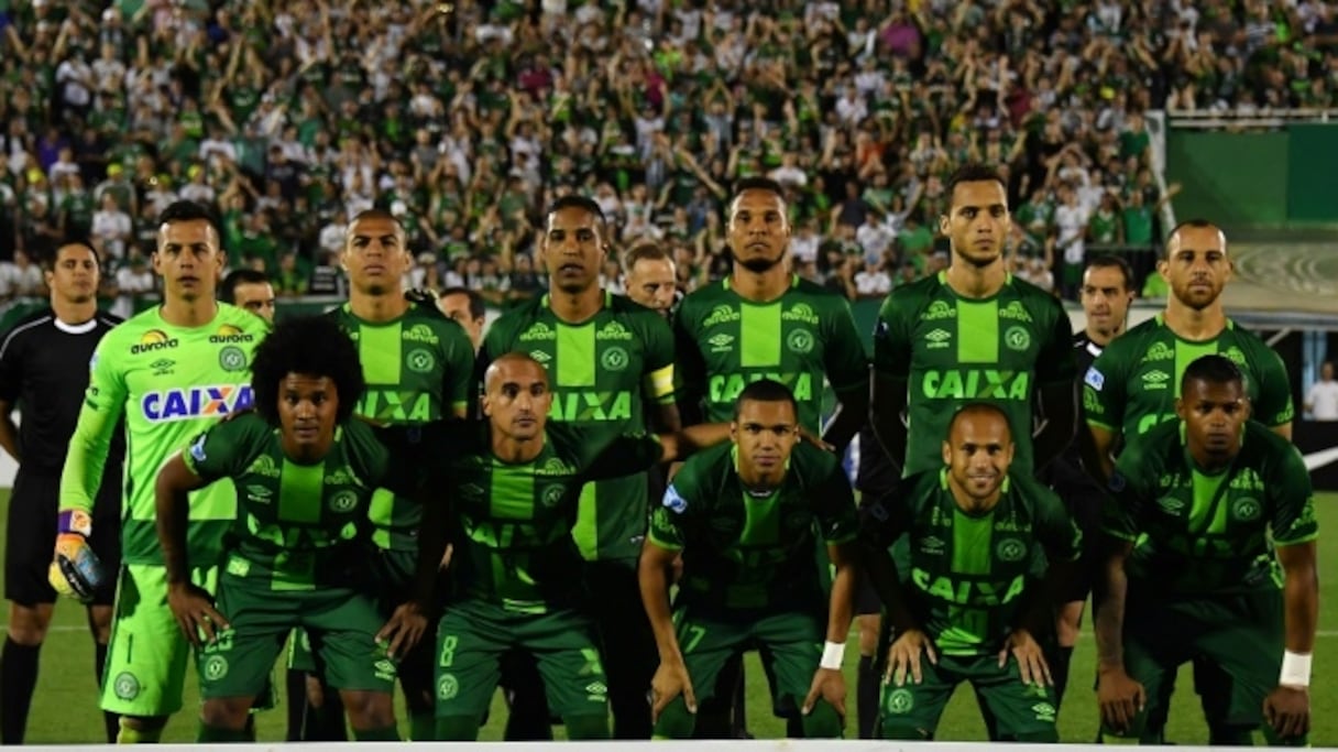 Les joueurs de l'équipe brésilienne de football Chapecoense.
