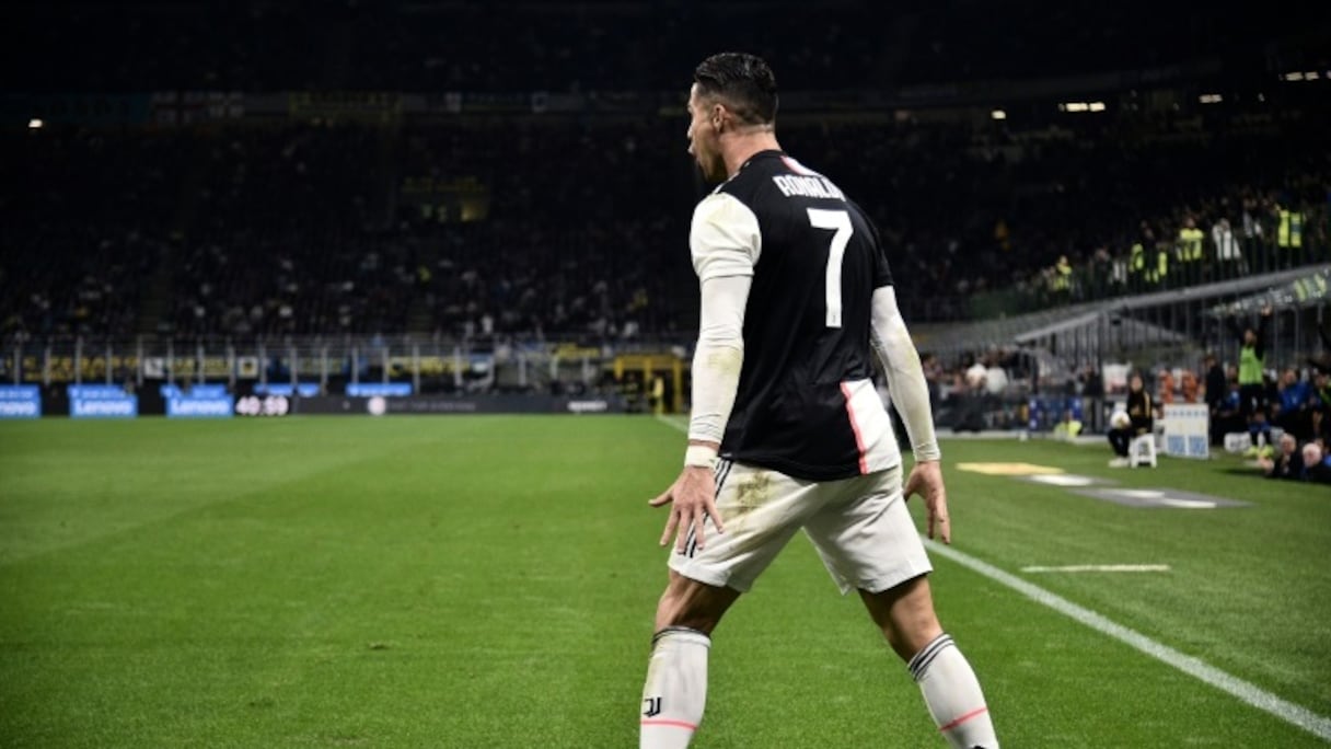 L'attaquant de la Juventus Turin, Cristiano Ronaldo, le 6 octobre 2019 lors de la rencontre du championnat italien face à l'Inter Milan, au stade San Siro de Milan.
