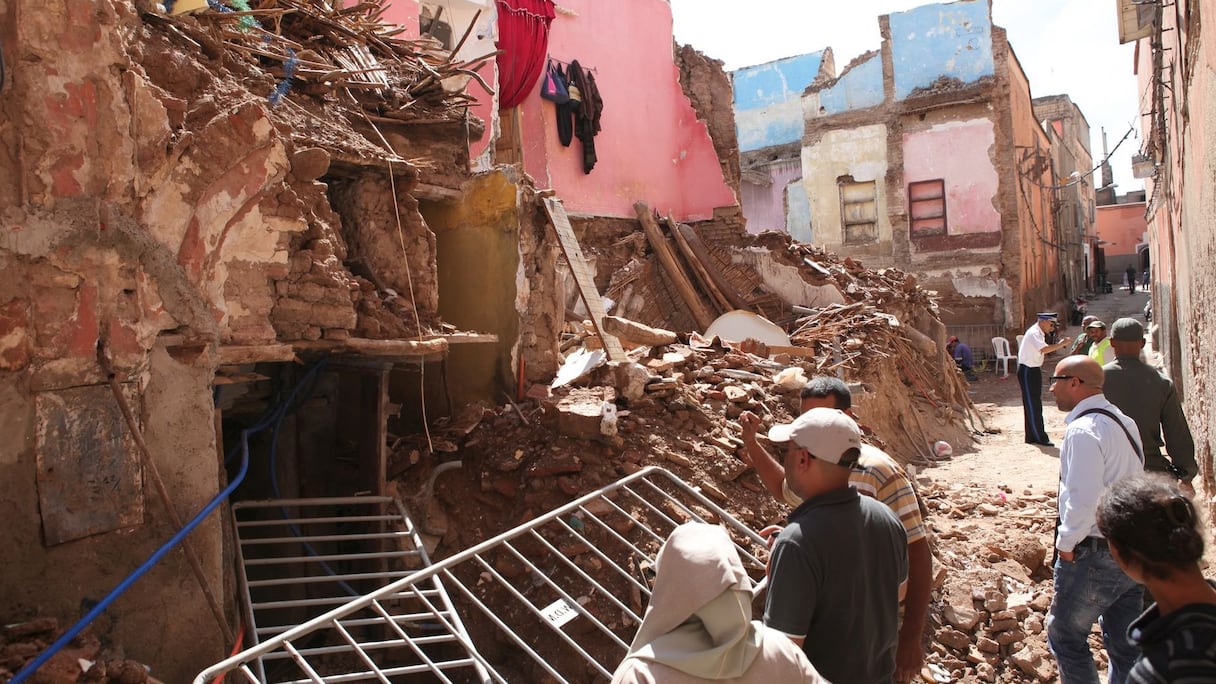 Du côté du quartier Derb Saba Hay Salam, les décombres jonchent les rues du Mellah
