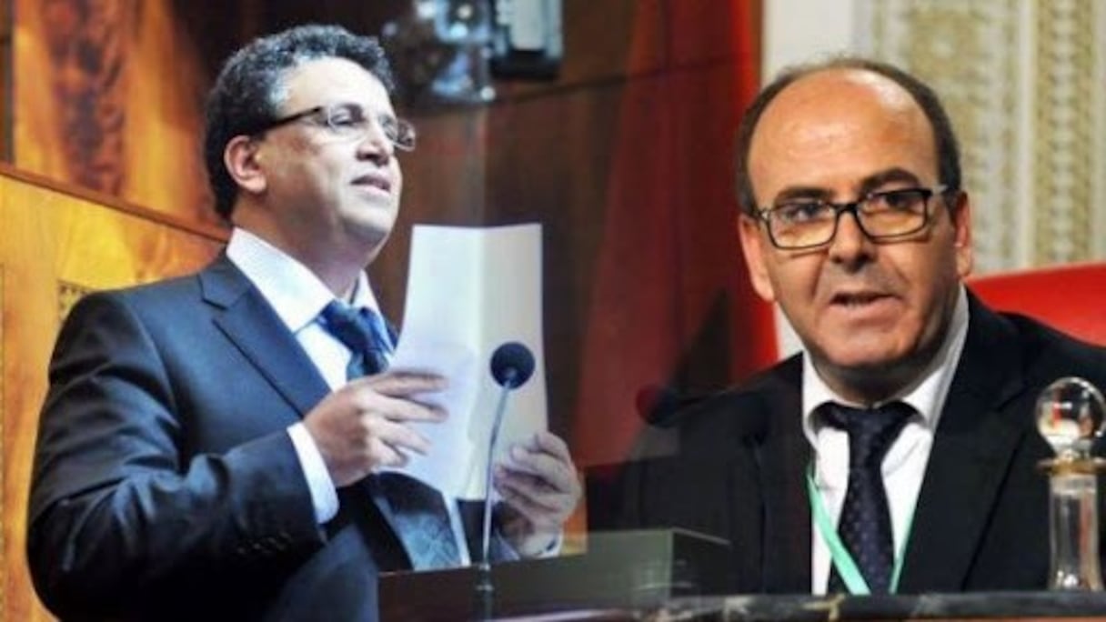 Abdellatif Ouahbi, SG du PAM et Hakim Benchamas, président de la Chambre des conseillers.
