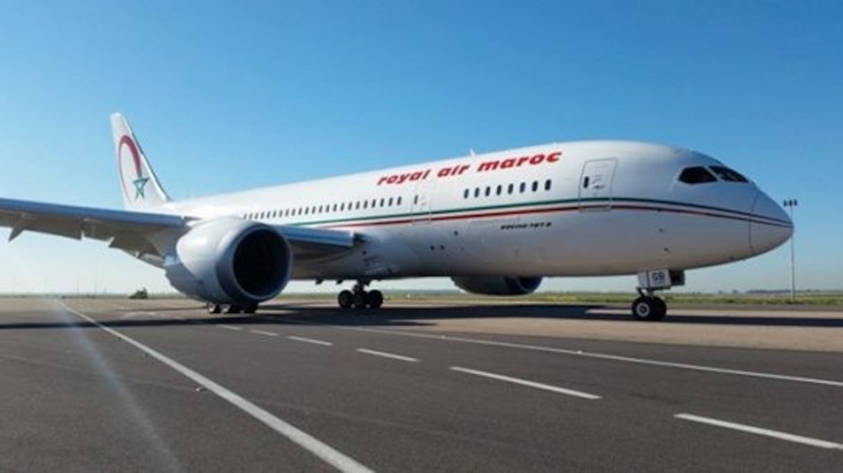 Un appareil 787 Dreamliner de Boeing, affrété par Royal Air Maroc. 
