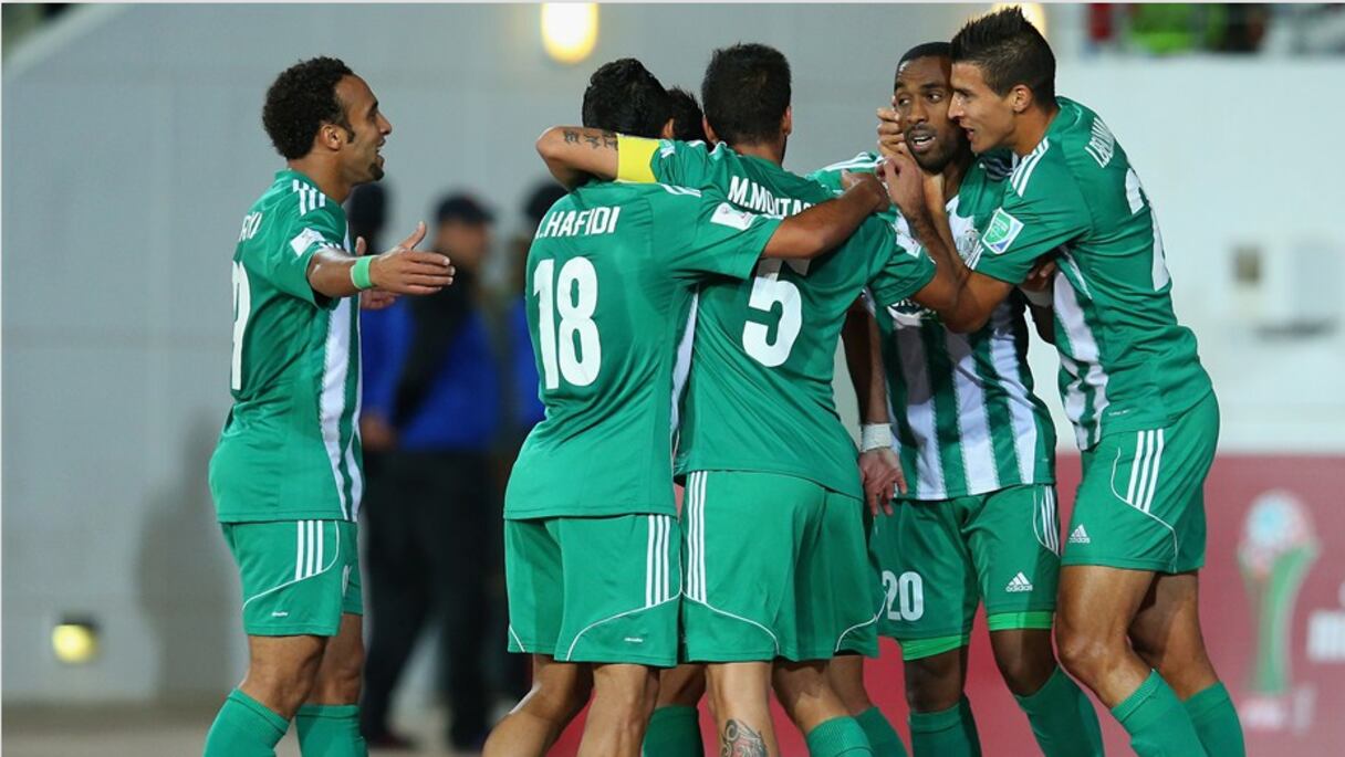 La joie des "diables verts" après le premier but inscrit par Mouhssine Iajour contre Auckland City.
