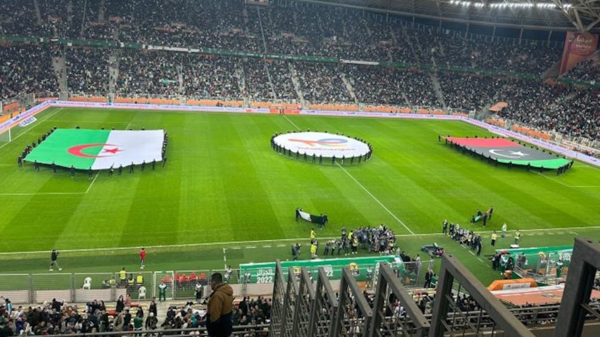 Le match d'ouverture du CHAN 2022 entre l'Algérie et la Libye au stade Nelson Mandela.
