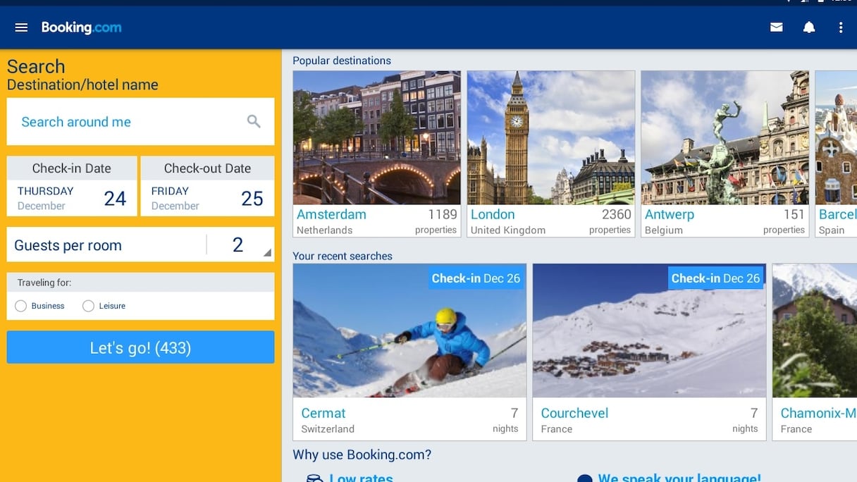 Booking.com est une filiale du groupe américain Priceline.
