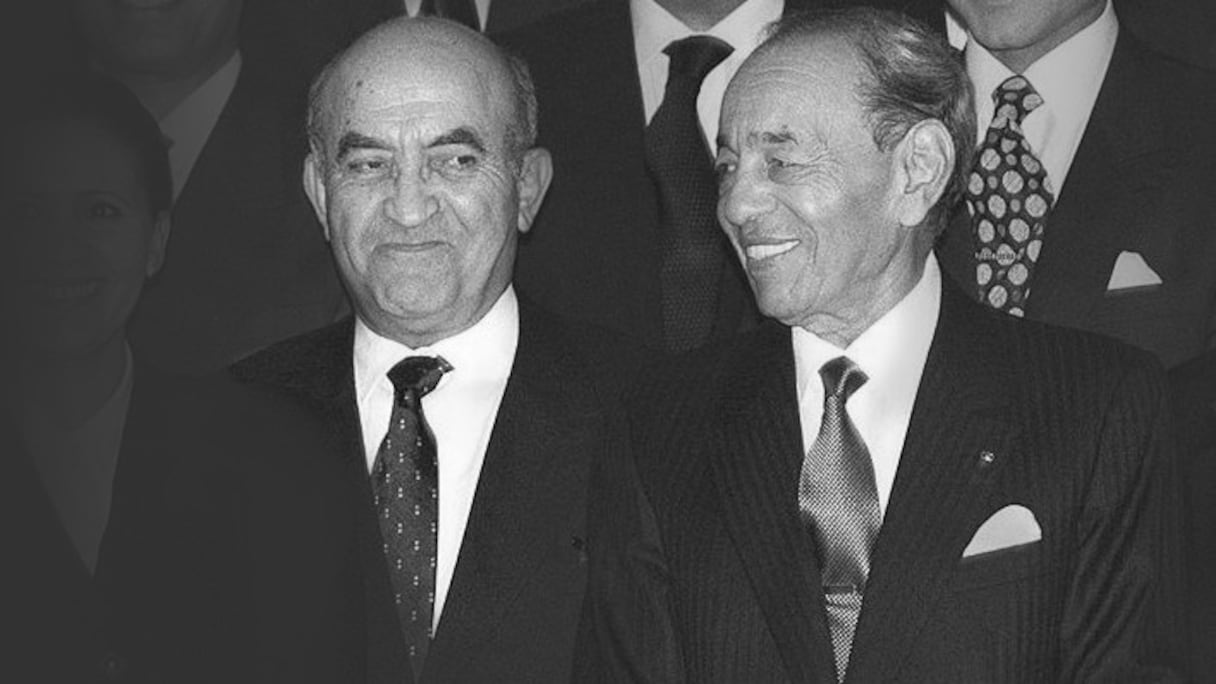 Le défunt Abderrahman Youssoufi et feu Hassan II.
