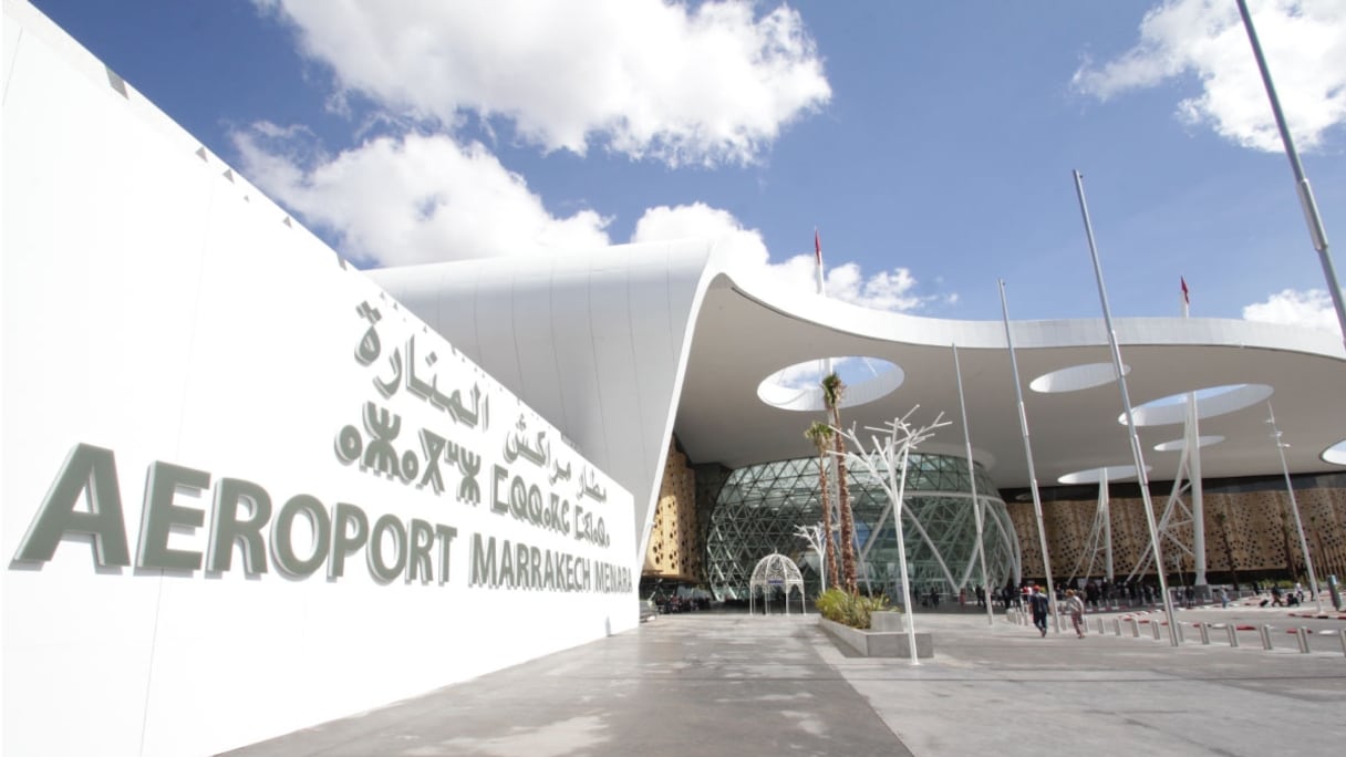 L'aéroport de Marrakech.
