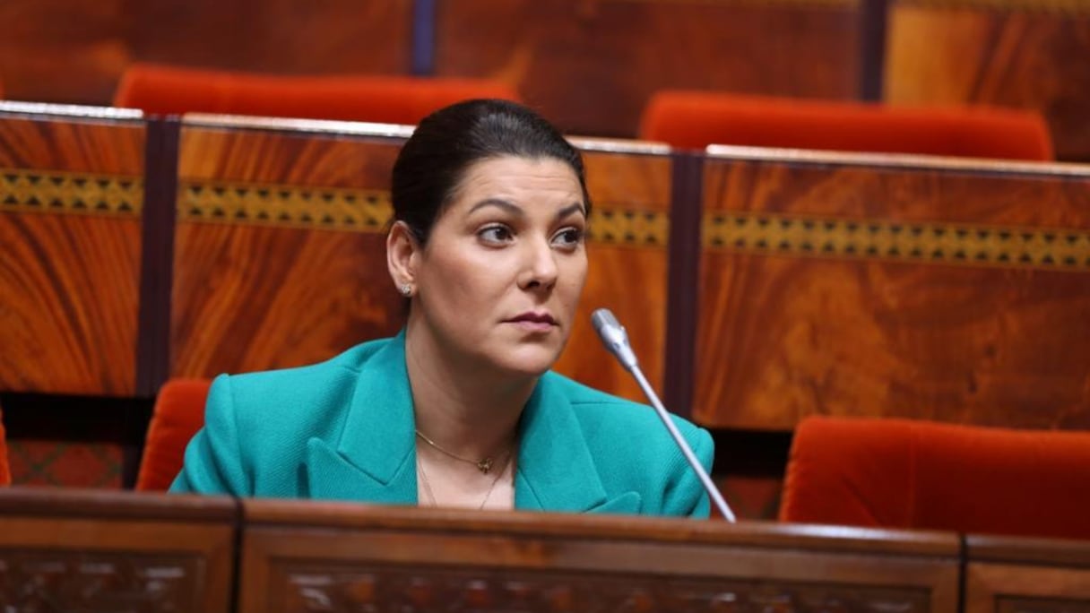 La ministre de l’Aménagement du territoire national, de l’urbanisme, de l’habitat et de la politique de la ville, Fatima Ezzahra El Mansouri, lundi 16 janvier 2023, à la Chambre des représnetants. 
