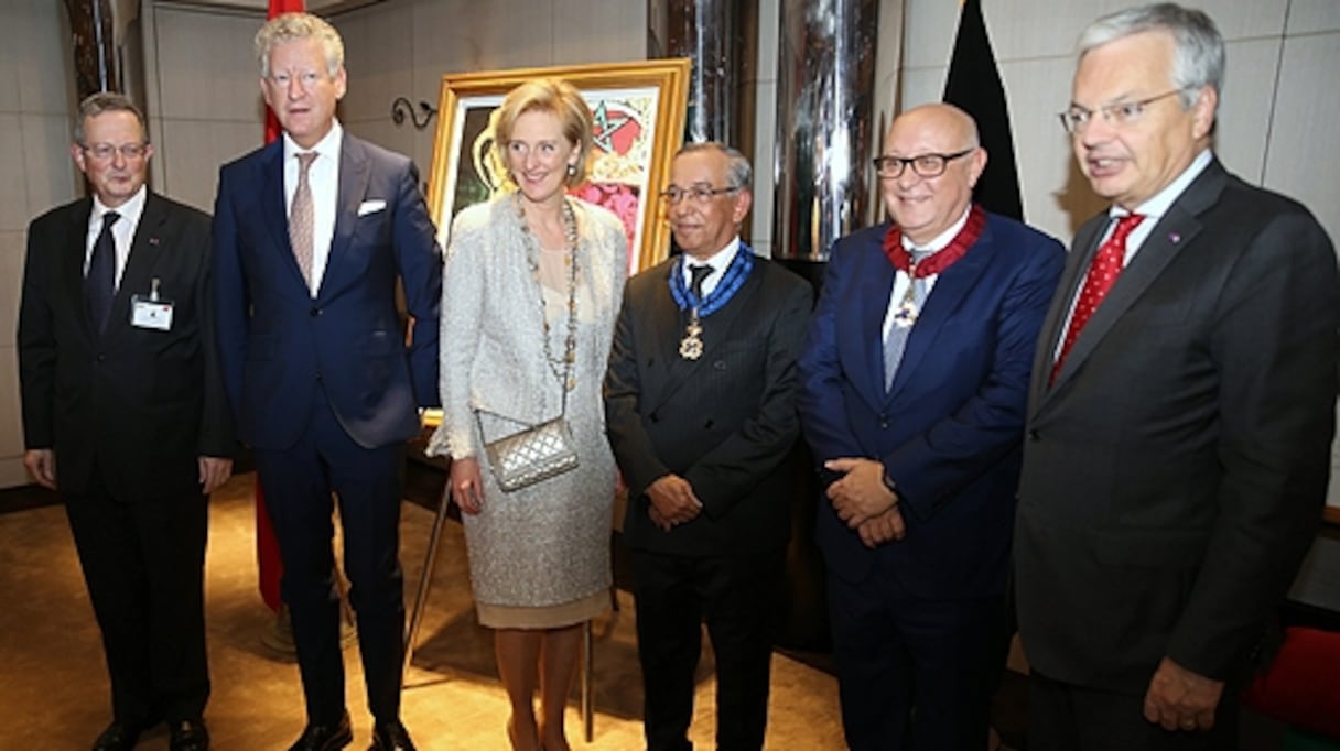 La princesse Astrid de Belgique, lors de la cérémonie de remise de décorations à deux personnalités marocaines.
