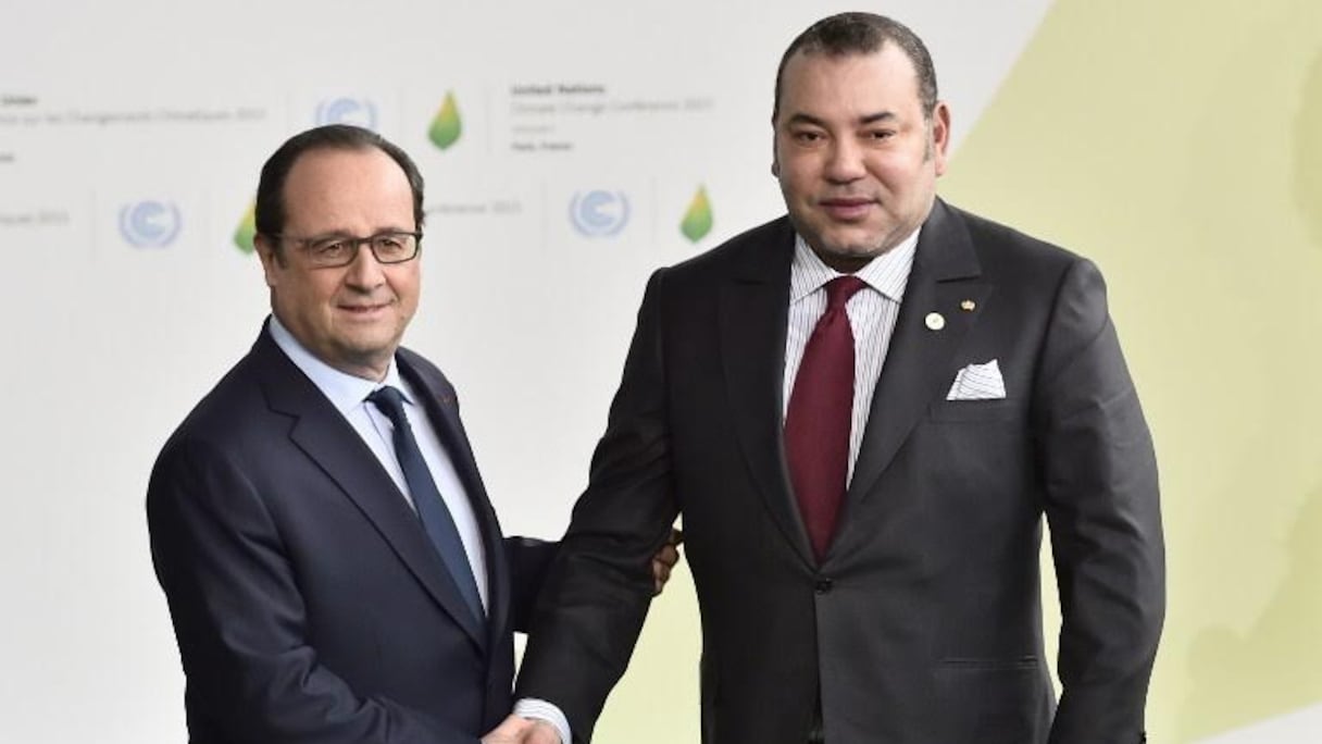 Mohammed VI et François Hollande lors de la COP21 à Paris.
