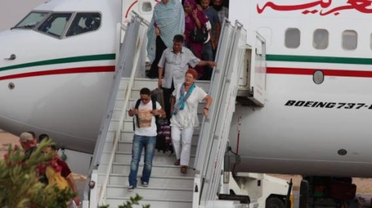 L'activiste française pro-polisario Jeanny Michèle Decaster lors de son arrivée, le 6 août, à l'aéroport de Laâyoune.
