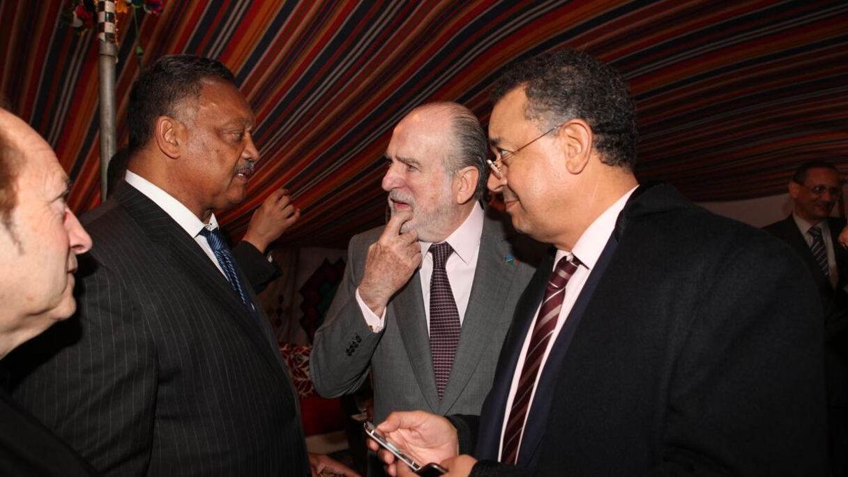 Jesse Jackson, Jean-Paul Carteron et le ministre du Tourisme, Lahcen Haddad.
