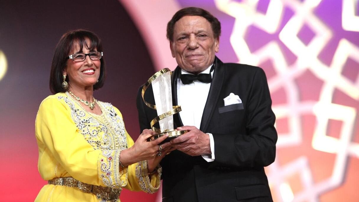 Touria Jebran, ancienne ministre de la Culture, et Adel Imam.
