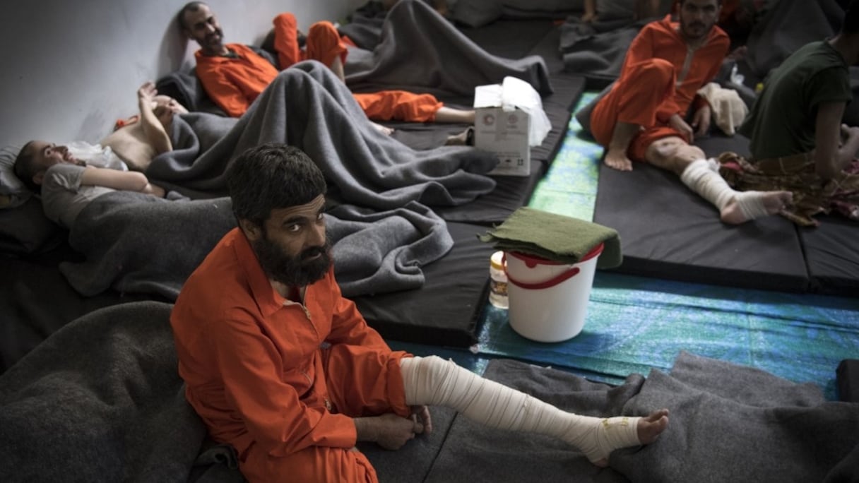 La prison d'Hassaké, au nord de la Syrie, où s'entassent quelque 5.000 anciens combattants de l'Etat islamique (EI).
