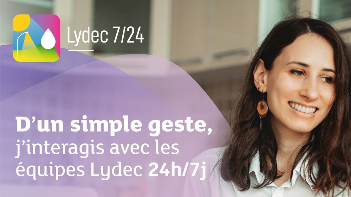 Affiche des services en ligne de la Lydec.
